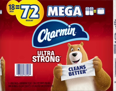 Charmin Ultra Strong Bathroom Tissue Mega Rolls 2 Ply - 18 Roll - Image 2