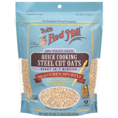 Bobs Red Mill Oats Steel Cut Quick Cooking - 22 Oz