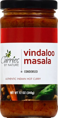 Curries By Nature Curry Authentic Indian Condensed Vindaloo Masala Hot - 12 Oz