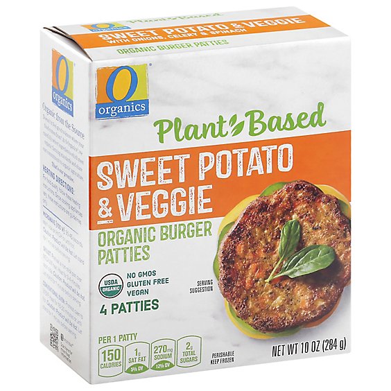 O Organics Organic Patties Veggie Sweet Potato 4 Count - 10 Oz