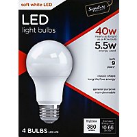 Signature SELECT Light Bulb LED Soft White 5.5W A19 380 Lumens - 4 Count - Image 2