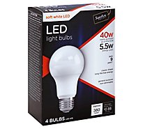 Signature SELECT Light Bulb LED Soft White 5.5W A19 380 Lumens - 4 Count