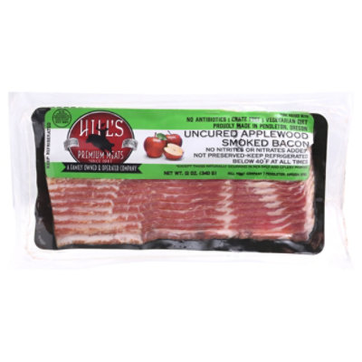 Hill’s Uncured Applewood Smoked Bacon - Antibiotic Free - 12 Oz - Image 3