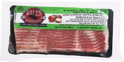 Hill’s Uncured Applewood Smoked Bacon - Antibiotic Free - 12 Oz - Image 2