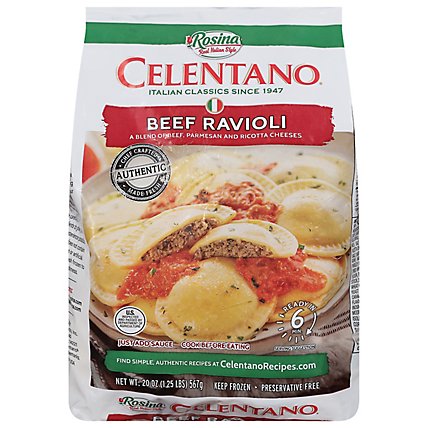 Celentano Italian Classics Pasta Beef Ravioli - 22 Oz - Image 2