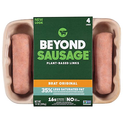 Beyond Meat Beyond Sausage Plant Based Brat Original Dinner Sausage Links - 14 Oz - Image 1