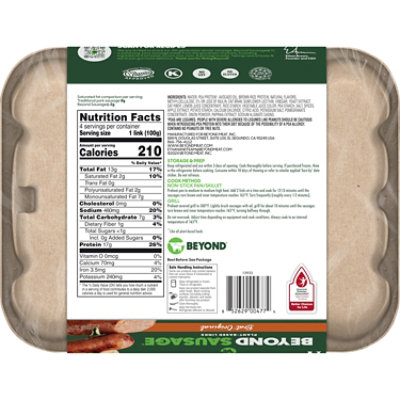 Beyond Meat Beyond Sausage Plant Based Brat Original Dinner Sausage Links - 14 Oz - Image 6