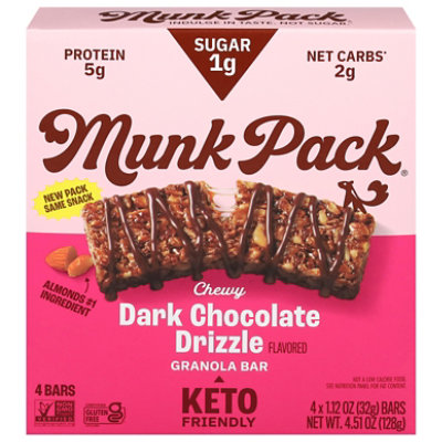 Munk Pack Dark Chocolate Cocoa Keto Granola Bar 4 Count - 4.51 Oz - Image 2