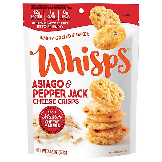 Whisps Cheese Crisps Asiago & Pepper Jack - 2.12 Oz