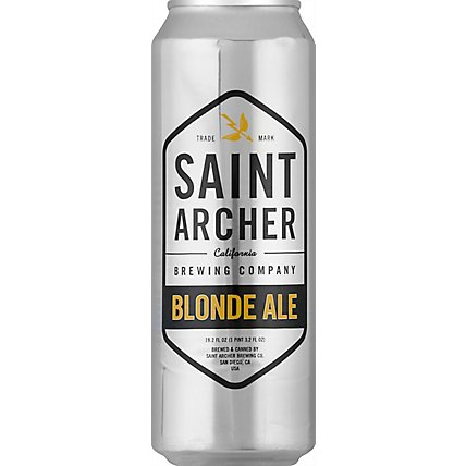 Saint Archer Blonde Ale Beer Can 4.8% ABV - 19.2 Fl. Oz. - Image 2