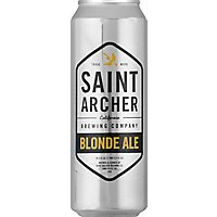 Saint Archer Blonde Ale Beer Can 4.8% ABV - 19.2 Fl. Oz. - Image 2