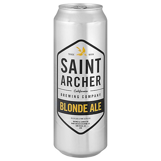 Saint Archer Blonde Ale Beer Can 4.8% ABV - 19.2 Fl. Oz.