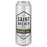 Saint Archer Blonde Ale Beer Can 4.8% ABV - 19.2 Fl. Oz. - Image 1