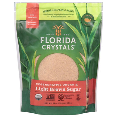 Florida Crystals Regenerative Organic Light Brown Sugar - 24 Oz