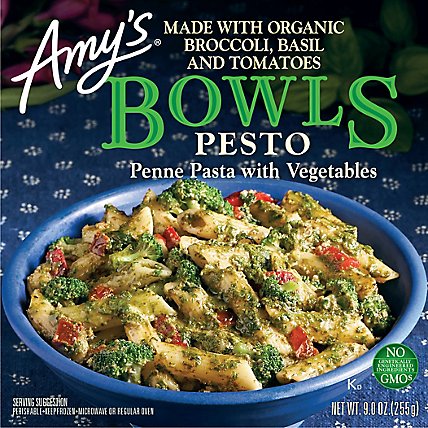 Amys Bowls Pesto Penne Pasta With Vegetables - 9 Oz - Image 2