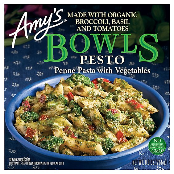 Amys Bowls Pesto Penne Pasta With Vegetables - 9 Oz