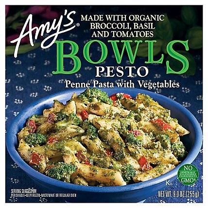 Amys Bowls Pesto Penne Pasta With Vegetables - 9 Oz - Image 1