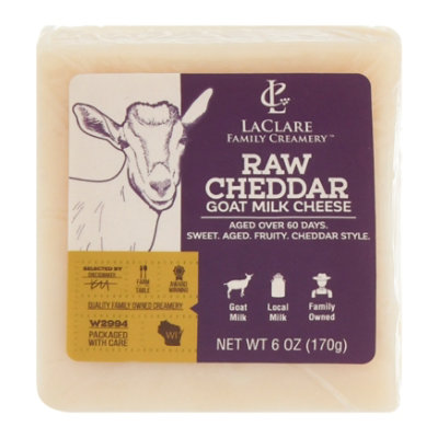 Laclare Goat Cheddar Raw Milk - 6 Oz - Image 1