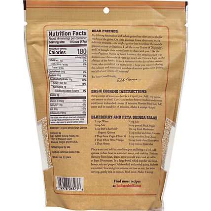 Bobs Red Mill Grains Of Discovery Organic Quinoa White Whole Grain Gluten Free Pouch - 26 Oz - Image 3