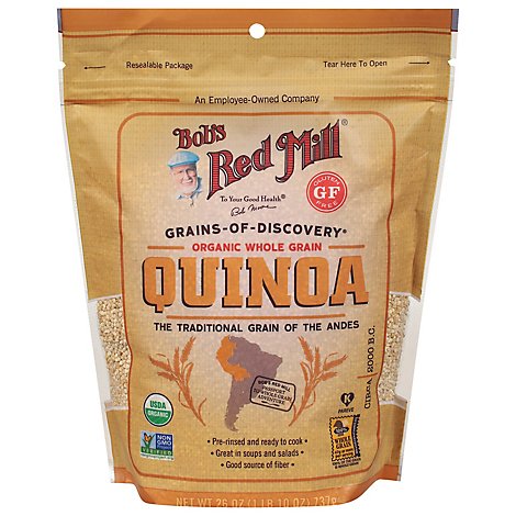 Bobs Red Mill Grains Of Discovery Organic Quinoa White Whole Grain Gluten Free Pouch - 26 Oz