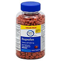 Signature Care Ibuprofen Pain Reliever Fever Reducer USP 200mg NSAID Tablet - 1000 Count - Image 1