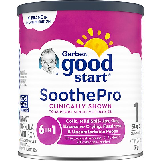 Gerber Good Start Soothe Pro Non GMO Powder Baby Formula Canister - 12.4 Oz
