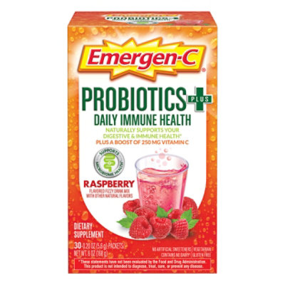 Emergen-C Probiotics Plus Daily Immune Health Raspberry Drink Mix - 30-0.20 Oz - Image 3