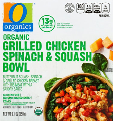 O Organics Organic Spinach & Squash Bowl Grilled Chicken - 9.1 Oz - Image 2