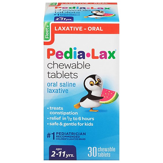 Pedia-Lax Laxative Saline Chewable Tablets Age 2 To 11 Years - 30 Count