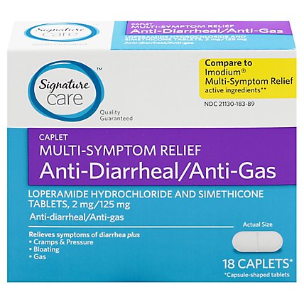 Signature Care Anti Diarrheal Anti Gas Caplets - 18 Count - Image 3