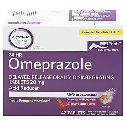 Signature Care Omeprazole Acid Reducer Orally Disintegrating 20mg Strawberry Tablet - 42 Count - Image 3