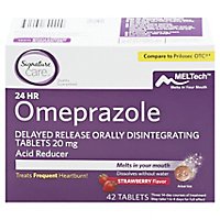 Signature Care Omeprazole Acid Reducer Orally Disintegrating 20mg Strawberry Tablet - 42 Count - Image 3
