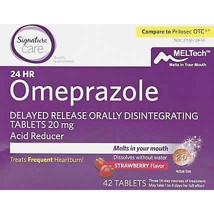 Signature Care Omeprazole Acid Reducer Orally Disintegrating 20mg Strawberry Tablet - 42 Count - Image 2