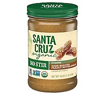 Santa Cruz Organic Peanut Butter Spread Dark Roasted No Stir Crunchy - 16 Oz