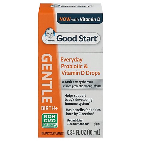 Gerber Probiotic Supplement Gentle Everyday Drops - 0.34 Fl. Oz.