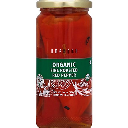 Amphora Peppers Rstd Red Org - 16 Oz - Image 2