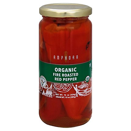 Amphora Peppers Rstd Red Org - 16 Oz - Image 1
