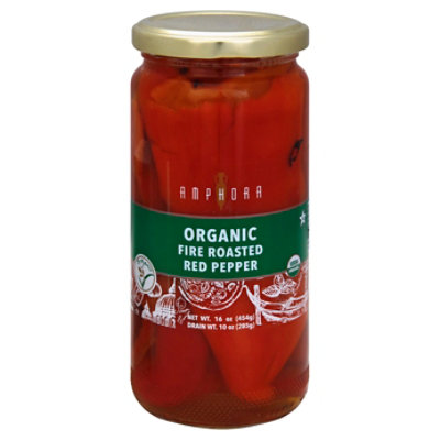 Amphora Peppers Rstd Red Org - 16 Oz