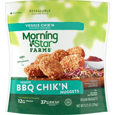 MorningStar Farms Veggie Classics Nuggets BBQ Chikn Vegan Bag 9.75oz - Image 2