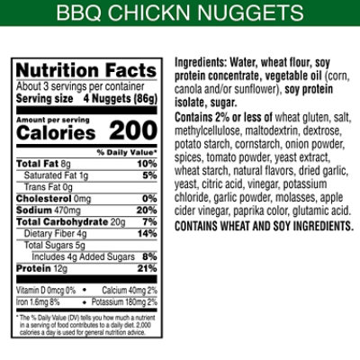 MorningStar Farms Veggie Classics Nuggets BBQ Chikn Vegan Bag 9.75oz - Image 4