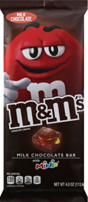 M&Ms Minis & Milk Chocolate Candy Bar 4 Oz - Image 2