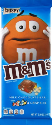 M&Ms Crispy & Minis Milk Chocolate Candy Bar 3.8 Oz - Image 2
