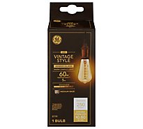 GE Light Bulb LED Vintage Style Warm Candle Light Medium Base 60 Watts ST19 - Each