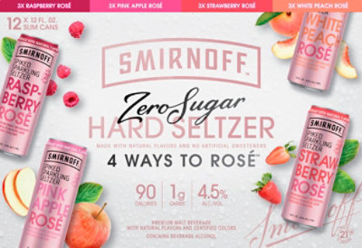 Smirnoff Spiked Seltzer Raspberry Rose In Cans - 12-12 Fl. Oz. - Image 4
