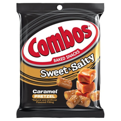 COMBOS Stuffed Snacks Baked Pretzel Sweet & Salty Caramel 6 Oz
