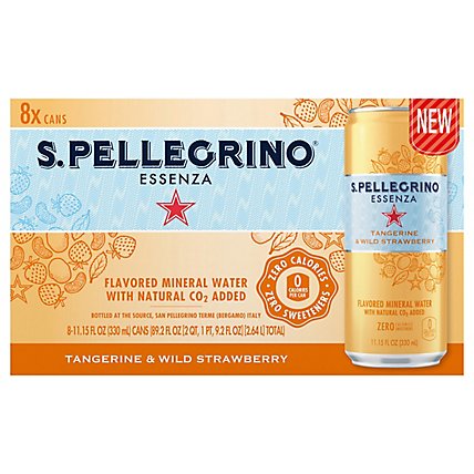 S. PELLEGRINO Essenza Flavored Mineral Water Tangerine & Wild Strawberry - 8-11.15 Fl. Oz. - Image 3