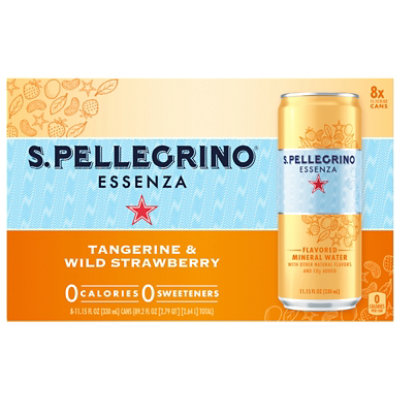 S. PELLEGRINO Essenza Flavored Mineral Water Tangerine & Wild Strawberry - 8-11.15 Fl. Oz. - Image 1