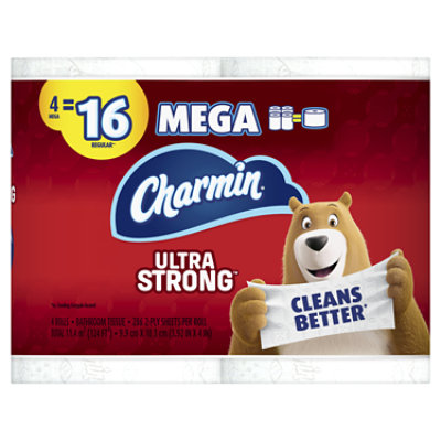 Charmin Ultra Strong Bathroom Tissue Mega Rolls 2 Ply - 4 Roll