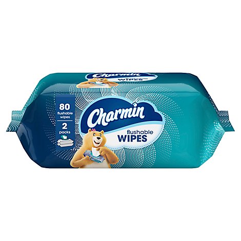  Charmin Flushable Wipes 2 Packs - 80 Count 