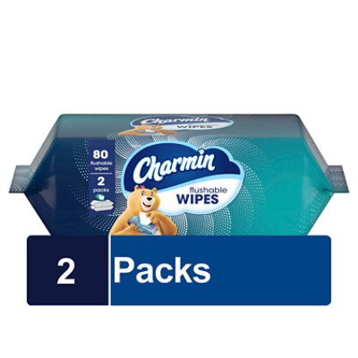  Charmin Flushable Wipes 2 Packs - 80 Count 
